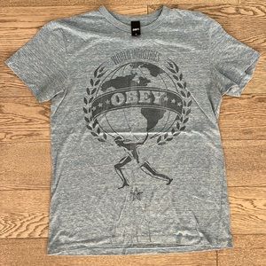 Obey Heathered Blue Graphic Tee